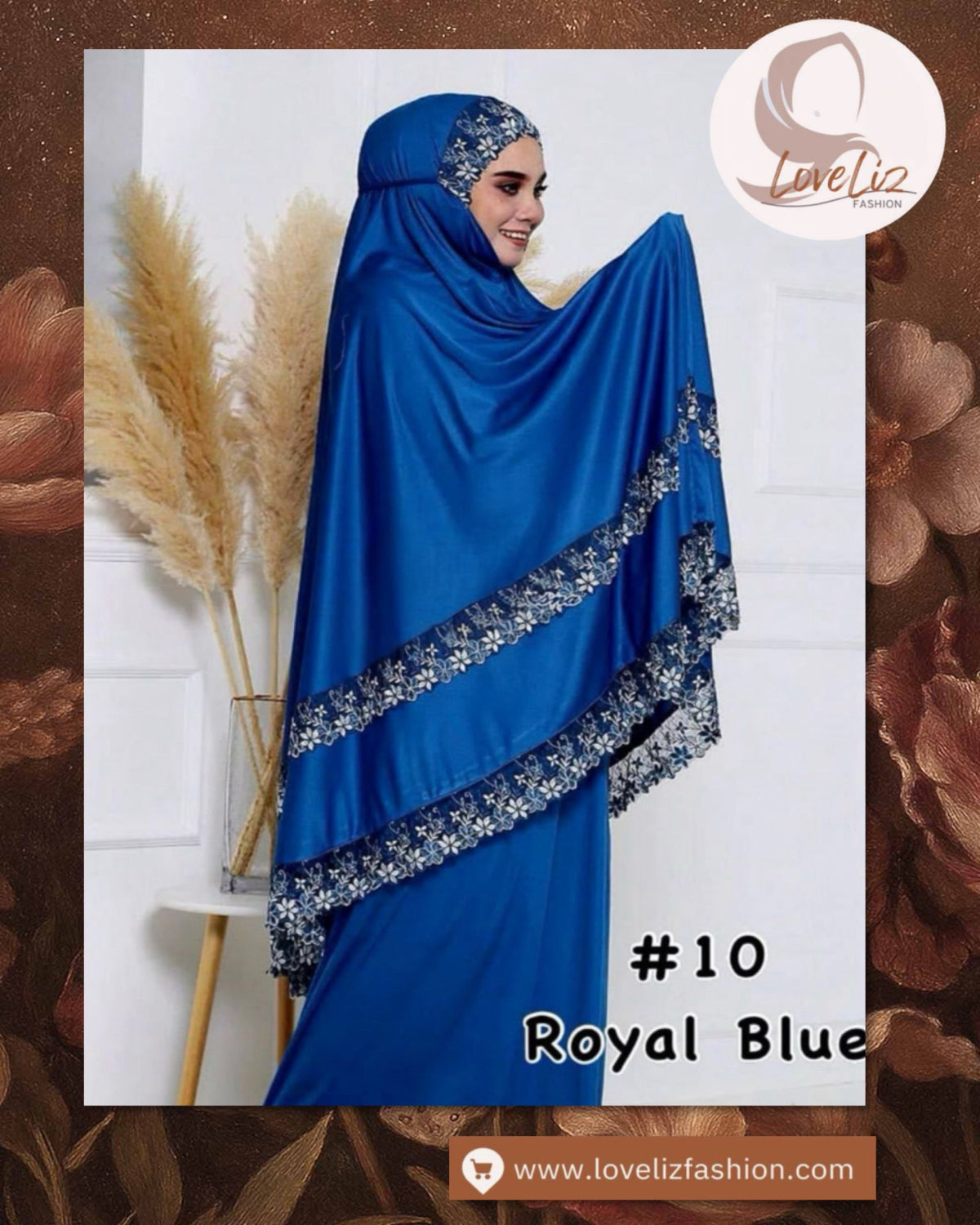 LoveLiz Fashion Double Lace Telekung (TLKG- 1004) (#ZC) Embraces You in Soft Lycra Viscose, making Every Prayer a Truly Graceful Experience.