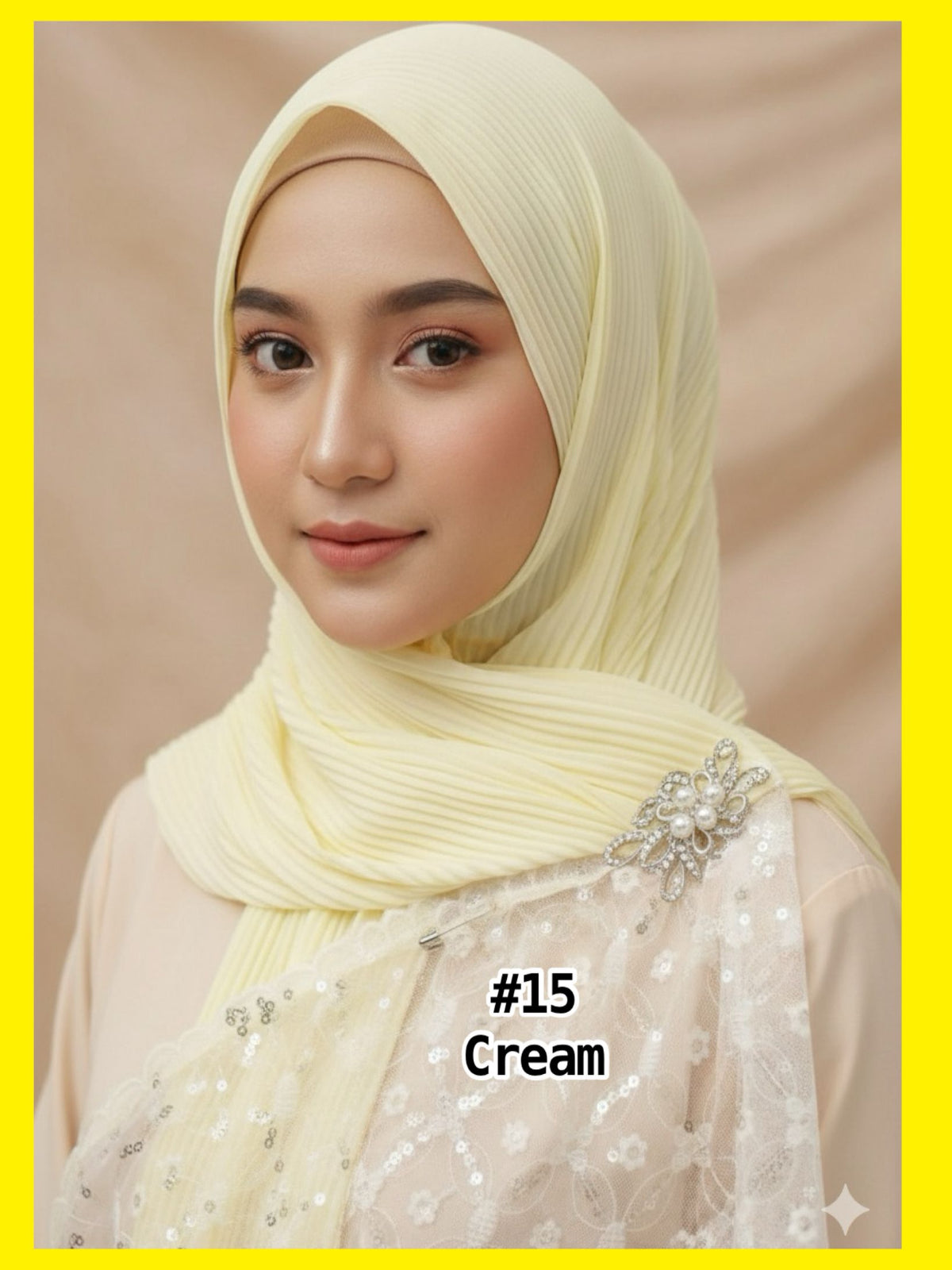 Shawl Chiffon Pleated Lace (SHL_0326/037)