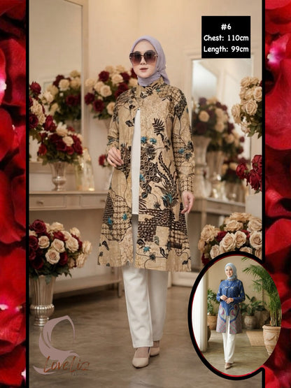 Batik Front Button Tunic (BADR_1026/007) (#ANIS)