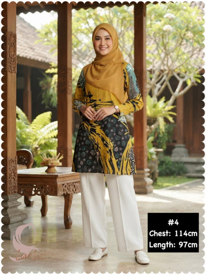 Batik Front Button Tunic (BADR_1026/007) (#ANIS)