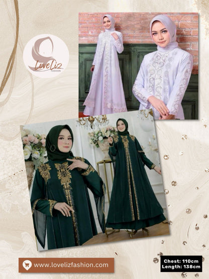 Exclusive Colored Turkish Abaya with Swarovski Embroidery (ABYA_0226/185-205) (SN 1021- 2183)