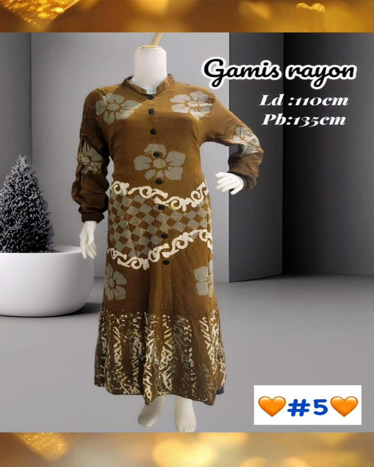 Long Dress Batik Rayon (LODR- 1012) (#ANT) - Traditional Artistry Meets Modern Twist