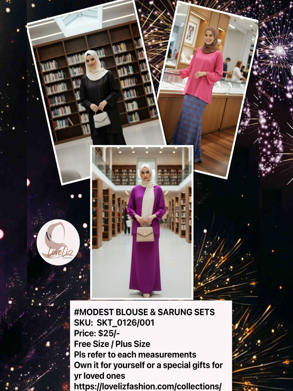 Modest Blouse and Sarung Set (SKT_0126/001)
