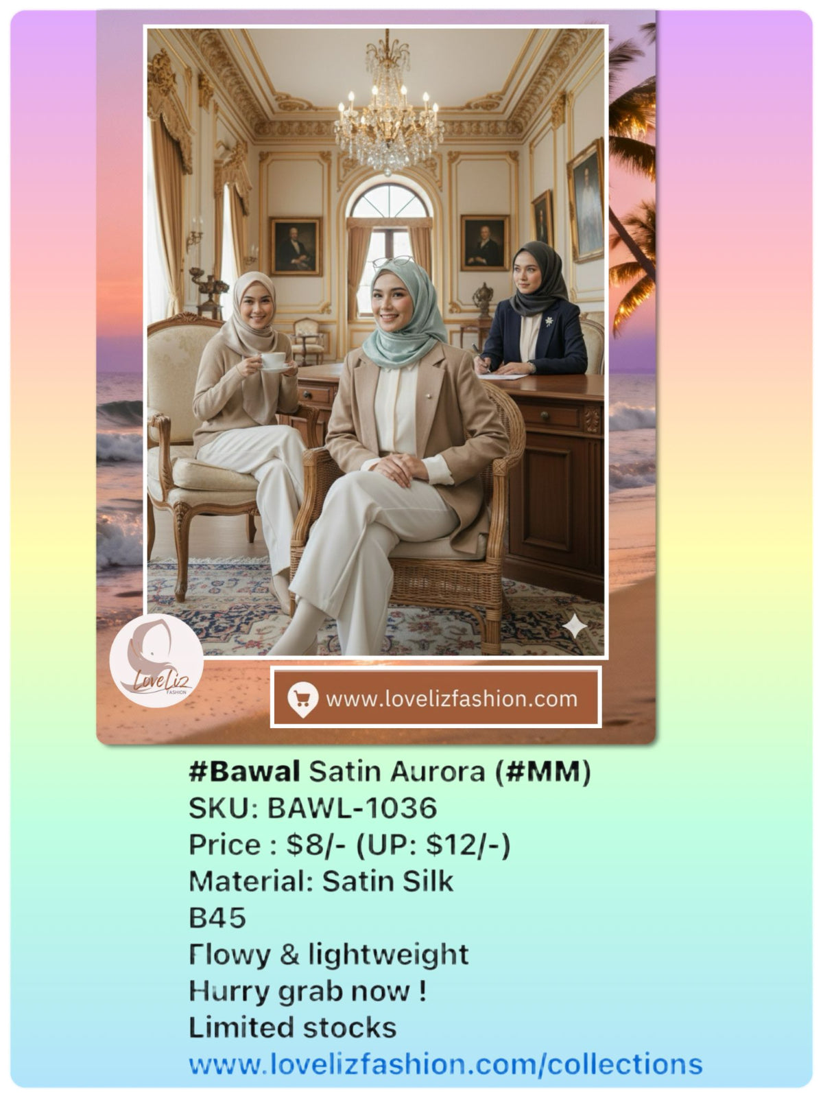Satin Silk Bawal Aurora (BWL_0226/036)