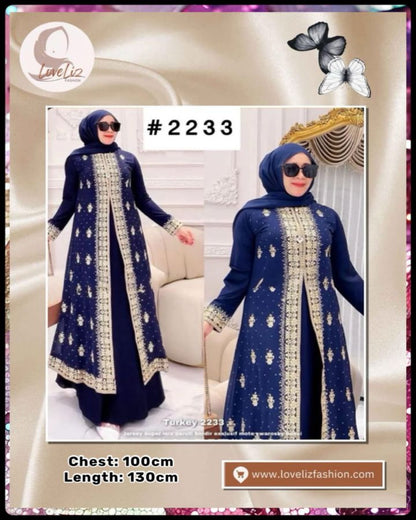 Exclusive Turkish Abaya Special Edition Silk & Chiffon 2-in-1 (ABYA_0226/215) (SN: 2229- 2365)