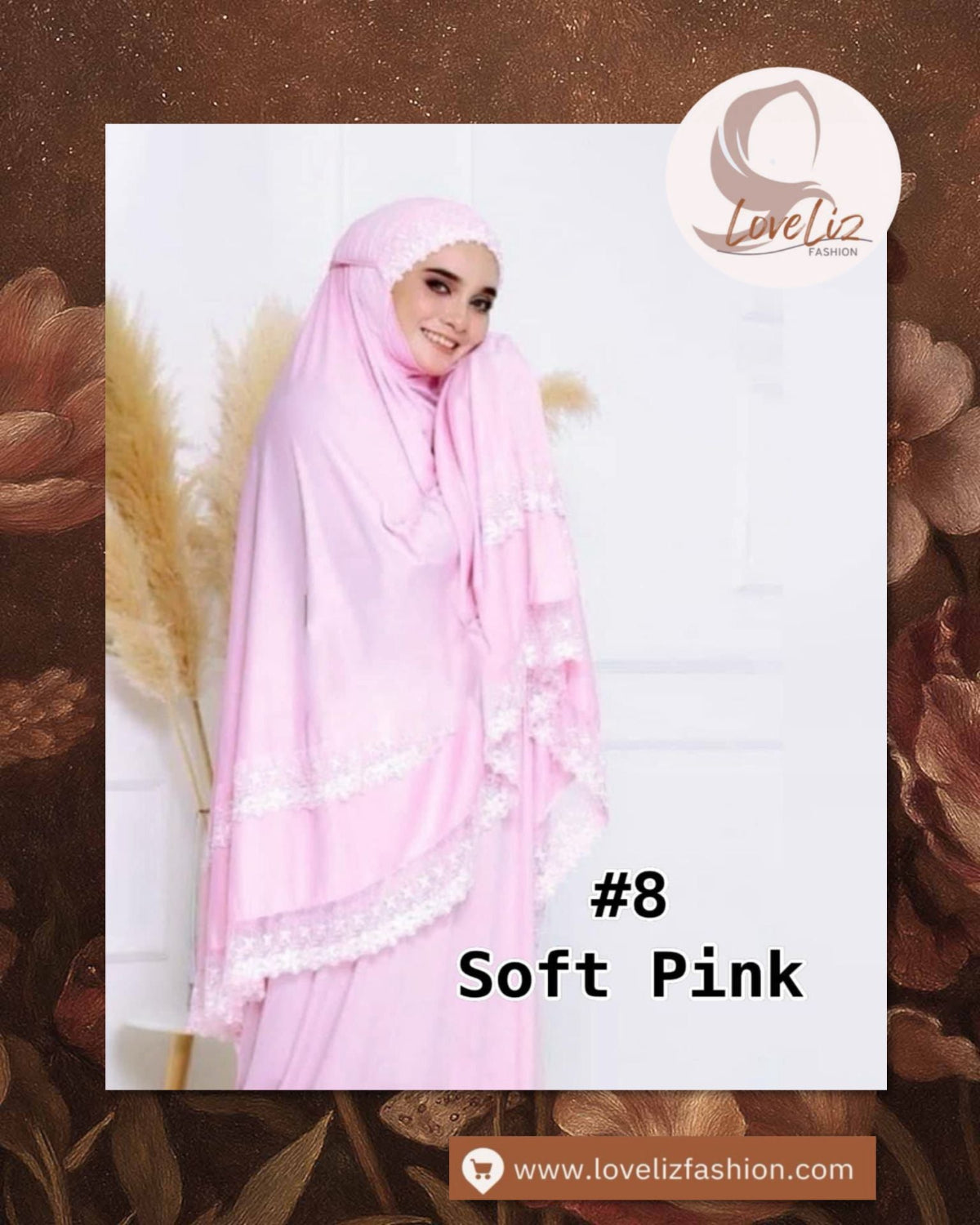 LoveLiz Fashion Double Lace Telekung (TLKG- 1004) (#ZC) Embraces You in Soft Lycra Viscose, making Every Prayer a Truly Graceful Experience.