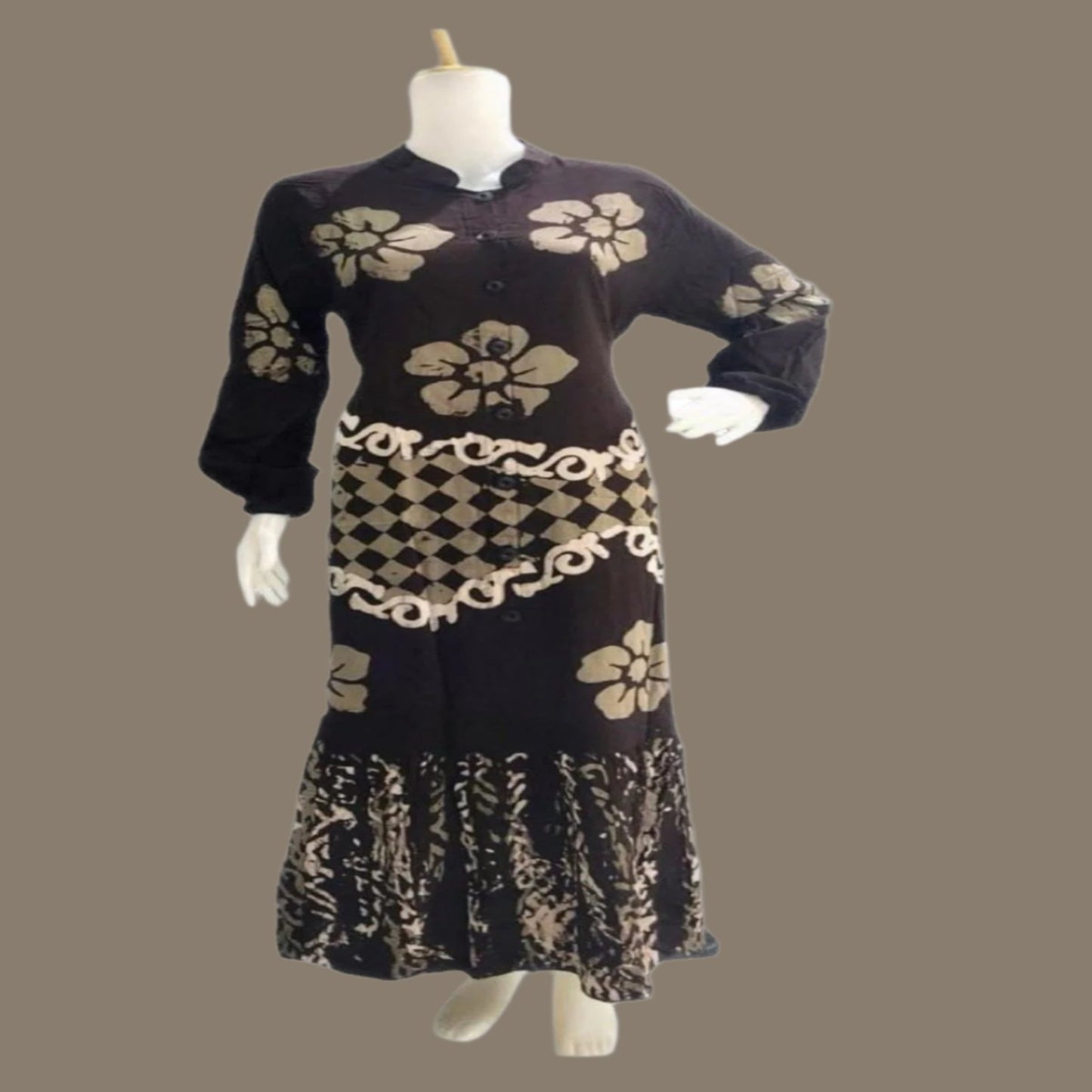 Long Dress Batik Rayon (#ANT) - Traditional Artistry Meets Modern Twist