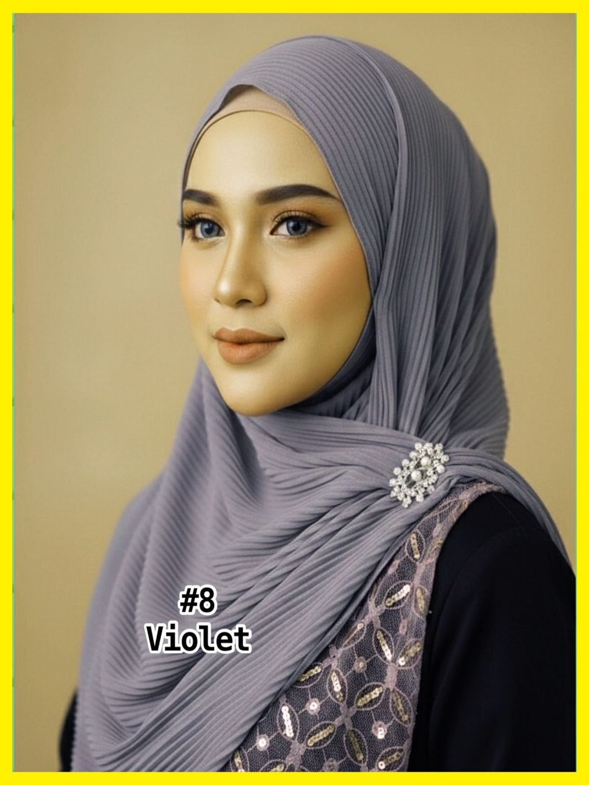 Shawl Chiffon Pleated Lace (SHL_0326/037)