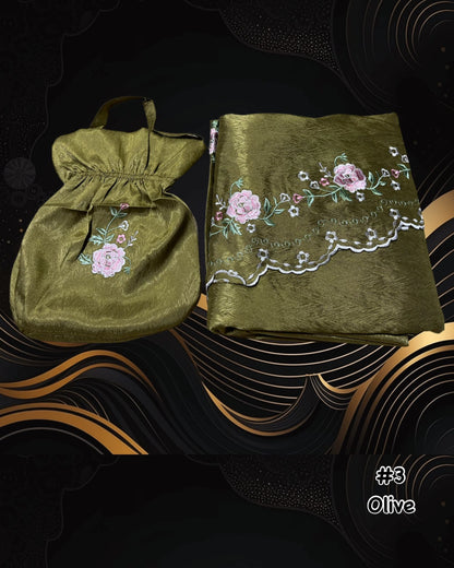 Exclusive Telekung Jacquard Satin with Oval Bag (TLKG-1030(A)) (#AT)