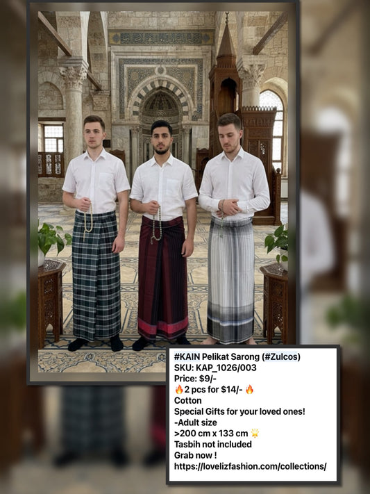 Kain Pelikat Sarong (KAP_1026/003) (#ZULCOS#) (🔥2 pcs for $14/- 🔥)