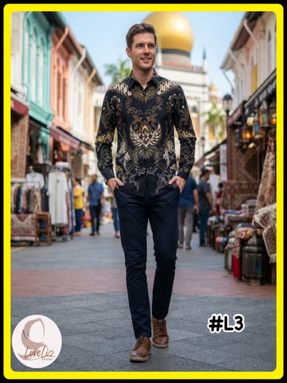Batik Solo Long Sleeves Shirt - (BALS_0926/002) (#PE)