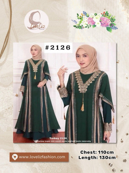 Exclusive Colored Turkish Abaya with Swarovski Embroidery (ABYA_0226/185-205) (SN 1021- 2183)