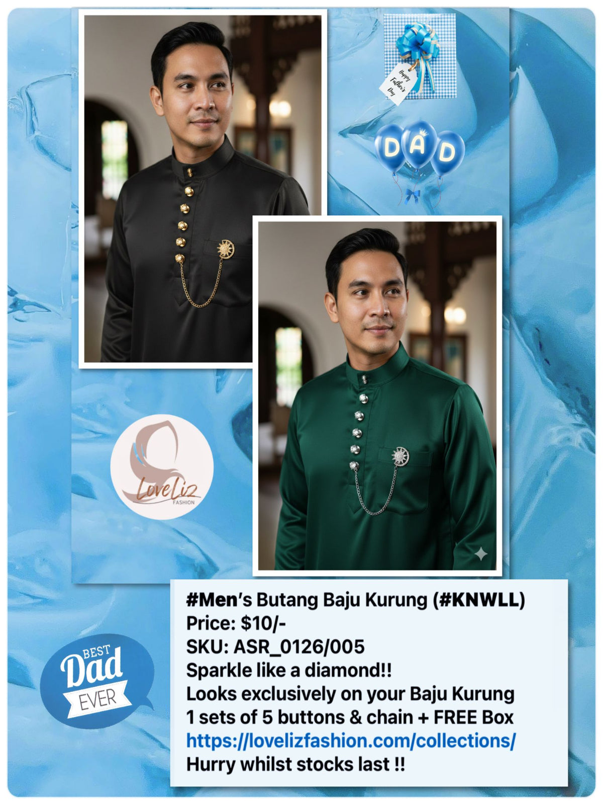 Men's Butang Baju Kurung (ASR_0126/005) (#KNWLL)