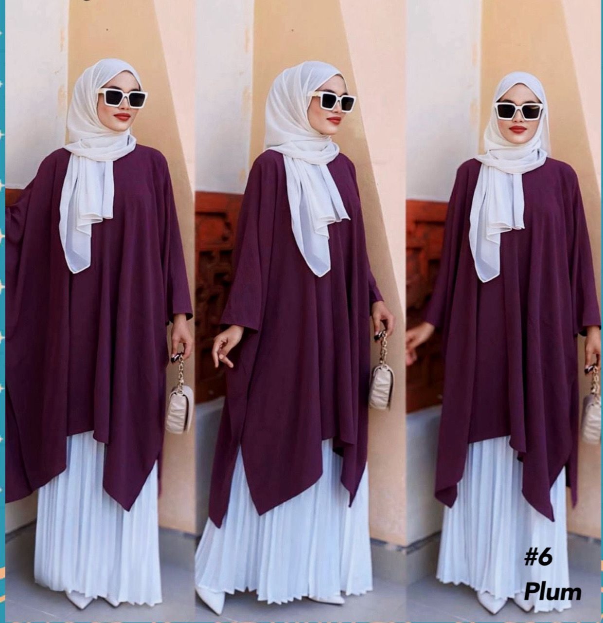 Classic Meets Modern Comfort: LoveLizFashion Plum Baggy Blouse (#P90KNG) model 6