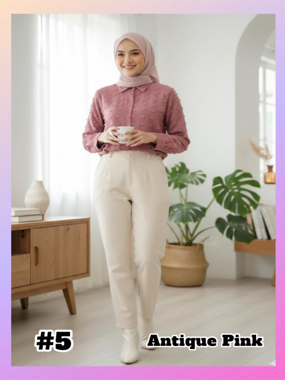 Top Plain Blouse (BLSE-1018) (P56KNG)