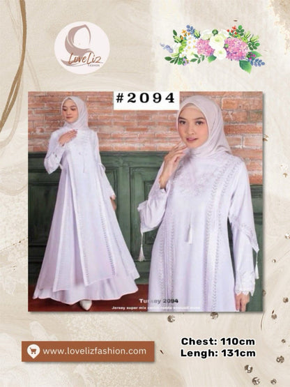 Exclusive Colored Turkish Abaya with Swarovski Embroidery (ABYA_0226/185-205) (SN 1021- 2183)