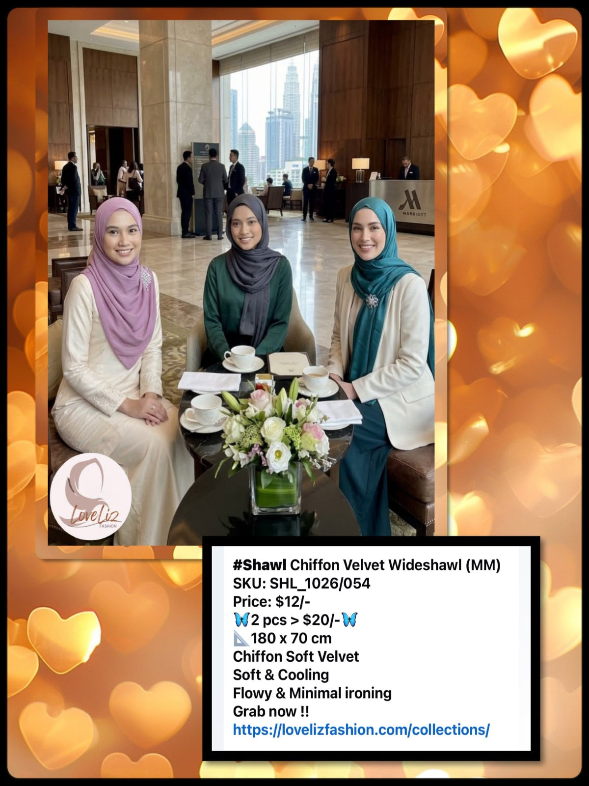 Shawl Chiffon Velvet Wideshawl (SHL_1026/054) (MM) (🦋2 pcs for $20/-🦋)