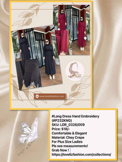 Long Dress Hand Embroidery (LDR_0326/009) (#P232KNG)