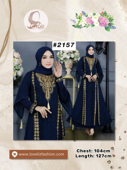 Exclusive Colored Turkish Abaya with Swarovski Embroidery (ABYA_0226/185-205) (SN 1021- 2183)