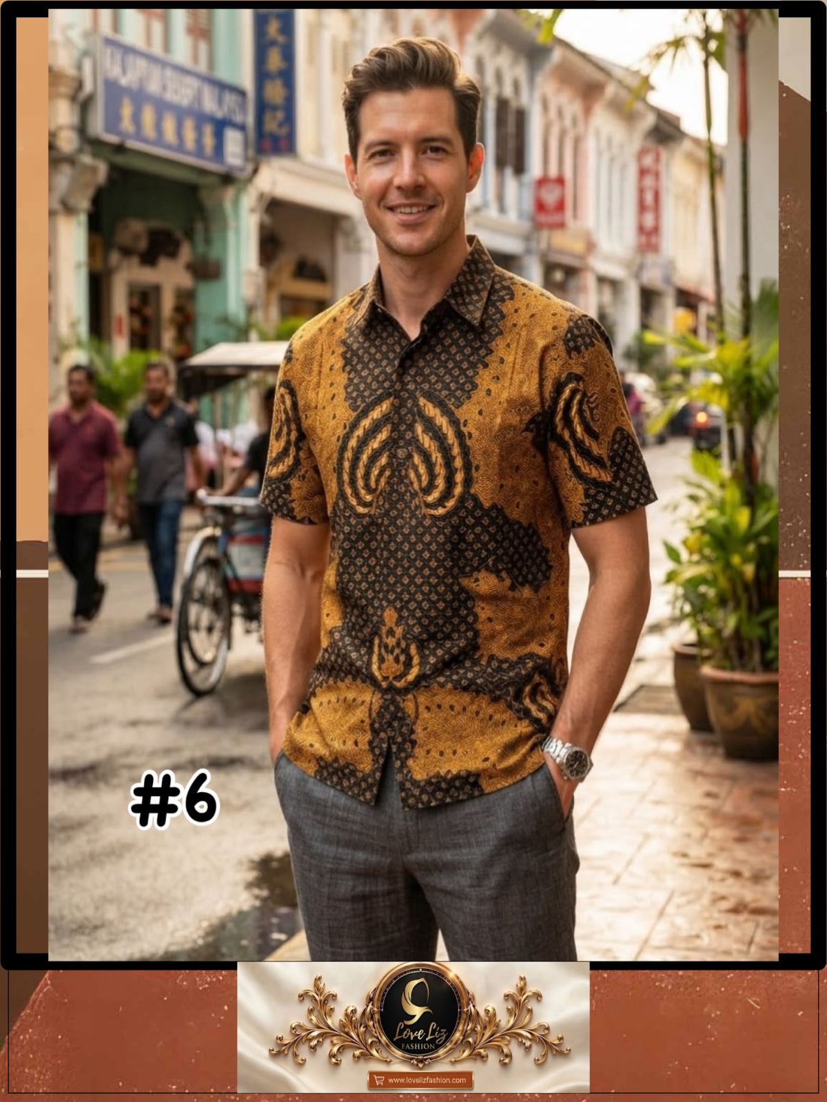Batik Solo Short Sleeves Shirt- (BASS_0926/003) (#PE)
