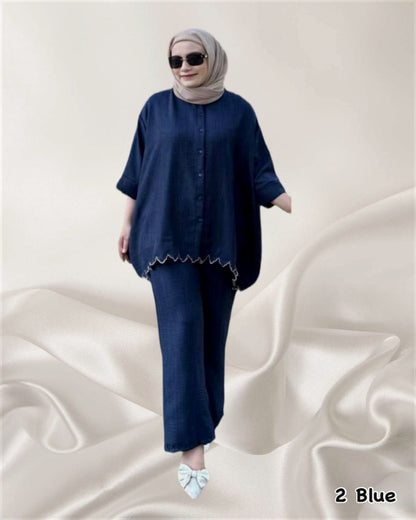 Poppy Two Tones Pants Suits (PANTS-1022) (#P127.KNG)