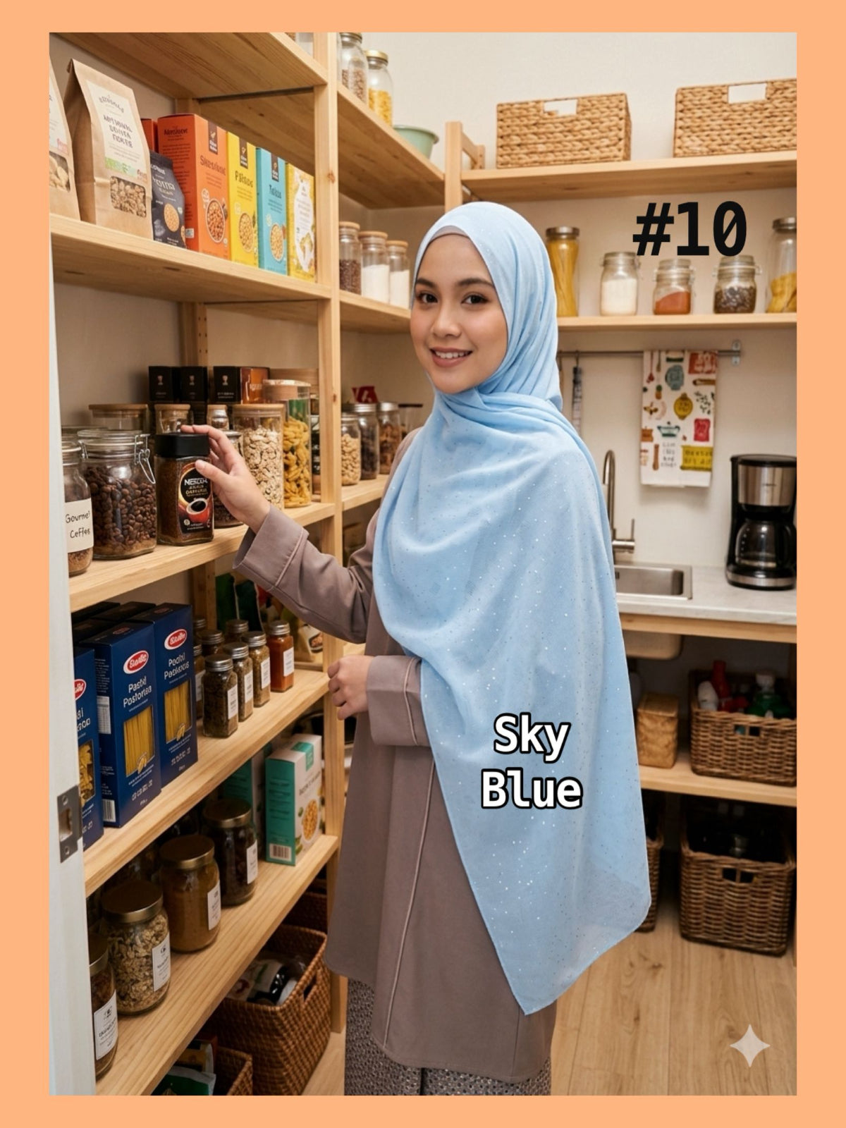 Shawl Chiffon Checked with Glitters (SHL_0326/030)