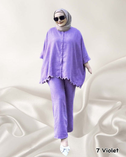 Poppy Two Tones Pants Suits (PANTS-1022) (#P127.KNG)
