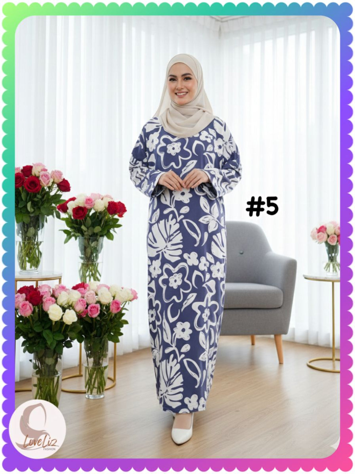 Long Printed Dress (LODR- 1007/3(B)) (#FFKNG)