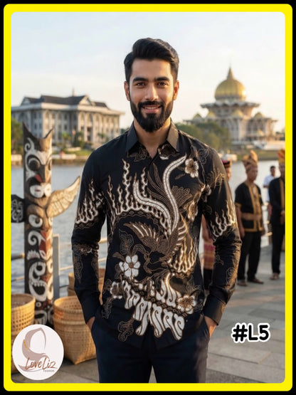 Batik Solo Long Sleeves Shirt - (BALS_0926/002) (#PE)