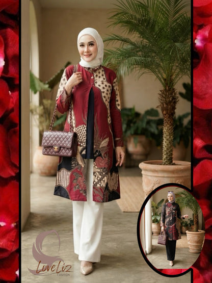 Batik Long Cardigan Styled Tunic (BADR_1026/006) (#ANIS)