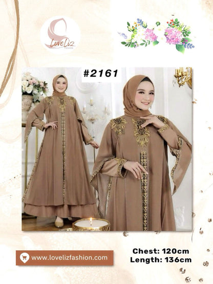 Exclusive Colored Turkish Abaya with Swarovski Embroidery (ABYA_0226/185-205) (SN 1021- 2183)