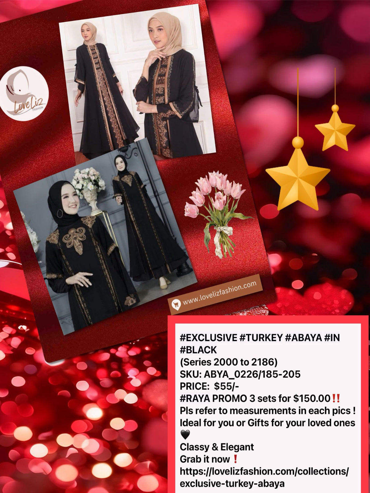 Exclusive Black Turkish Crepe Abaya with Geometric Embroidery (ABYA_0226/185-205)