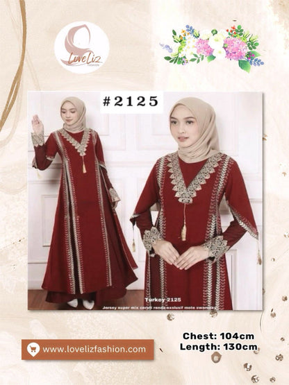 Exclusive Colored Turkish Abaya with Swarovski Embroidery (ABYA_0226/185-205) (SN 1021- 2183)