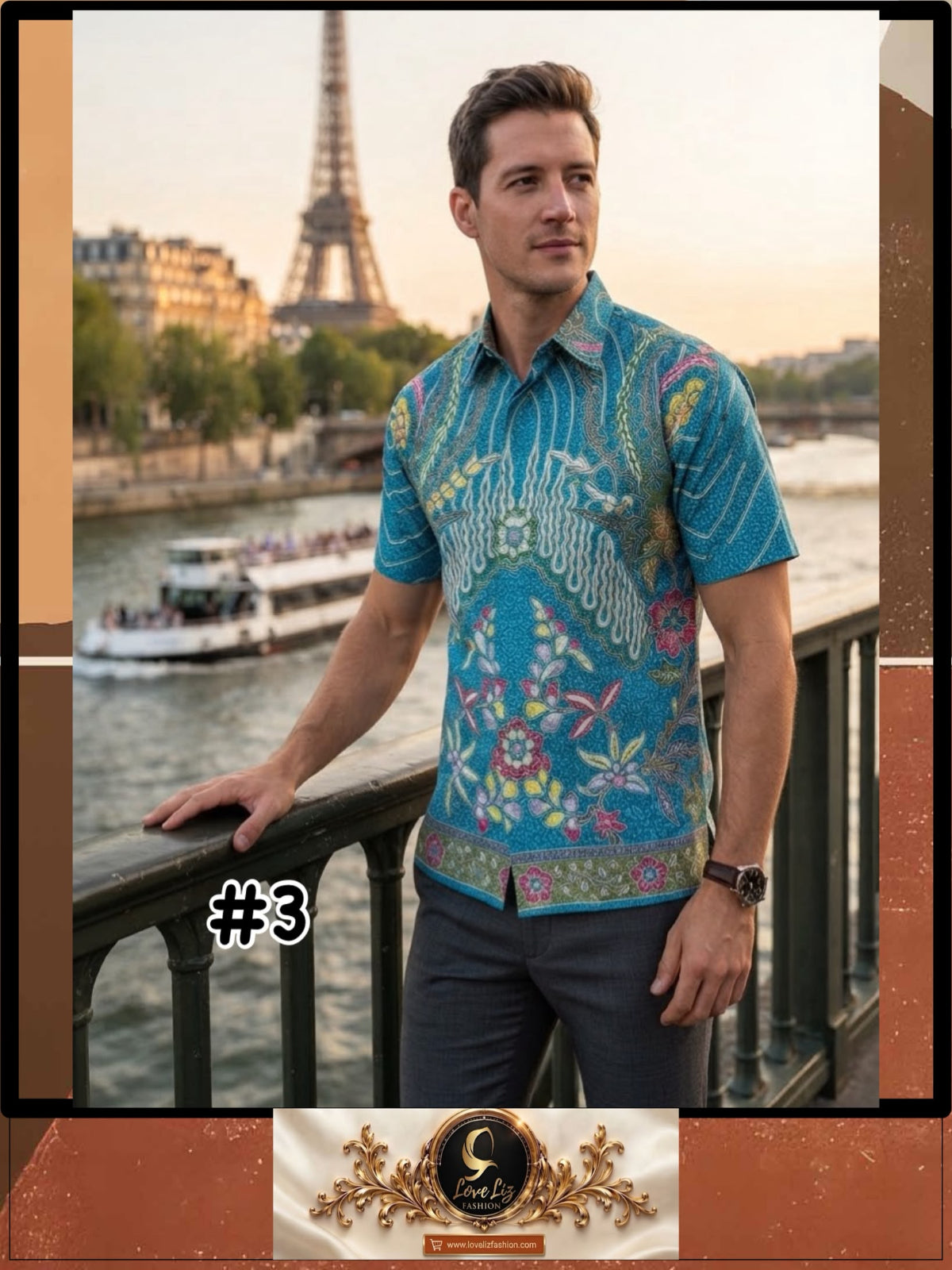 Batik Solo Short Sleeves Shirt- (BASS_0926/003) (#PE)