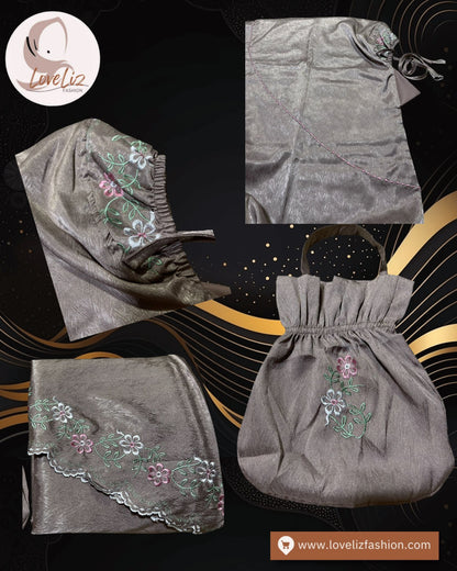 Exclusive Telekung Jacquard Satin with Oval Bag (TLKG-1030(A)) (#AT)