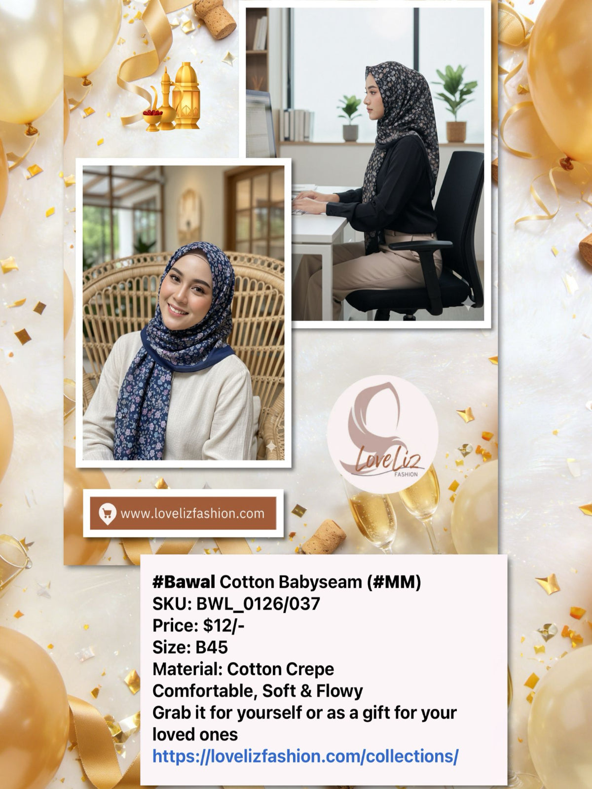 Cotton Crepe Bawal with Babyseam Finish (BWL_0126/037)
