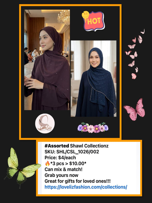 Assorted Shawl Collections (CSL_1026/002) (🔥3 pcs for $10/-🔥)