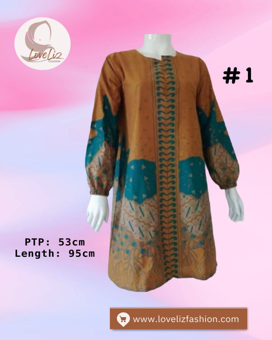 Assorted Batik Tunic Dresses (BADR(T)- 1001) (#PE)