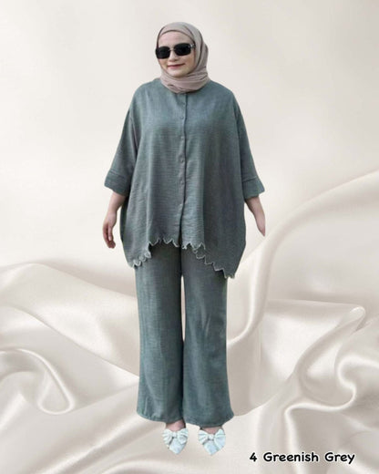 Poppy Two Tones Pants Suits (PANTS-1022) (#P127.KNG)