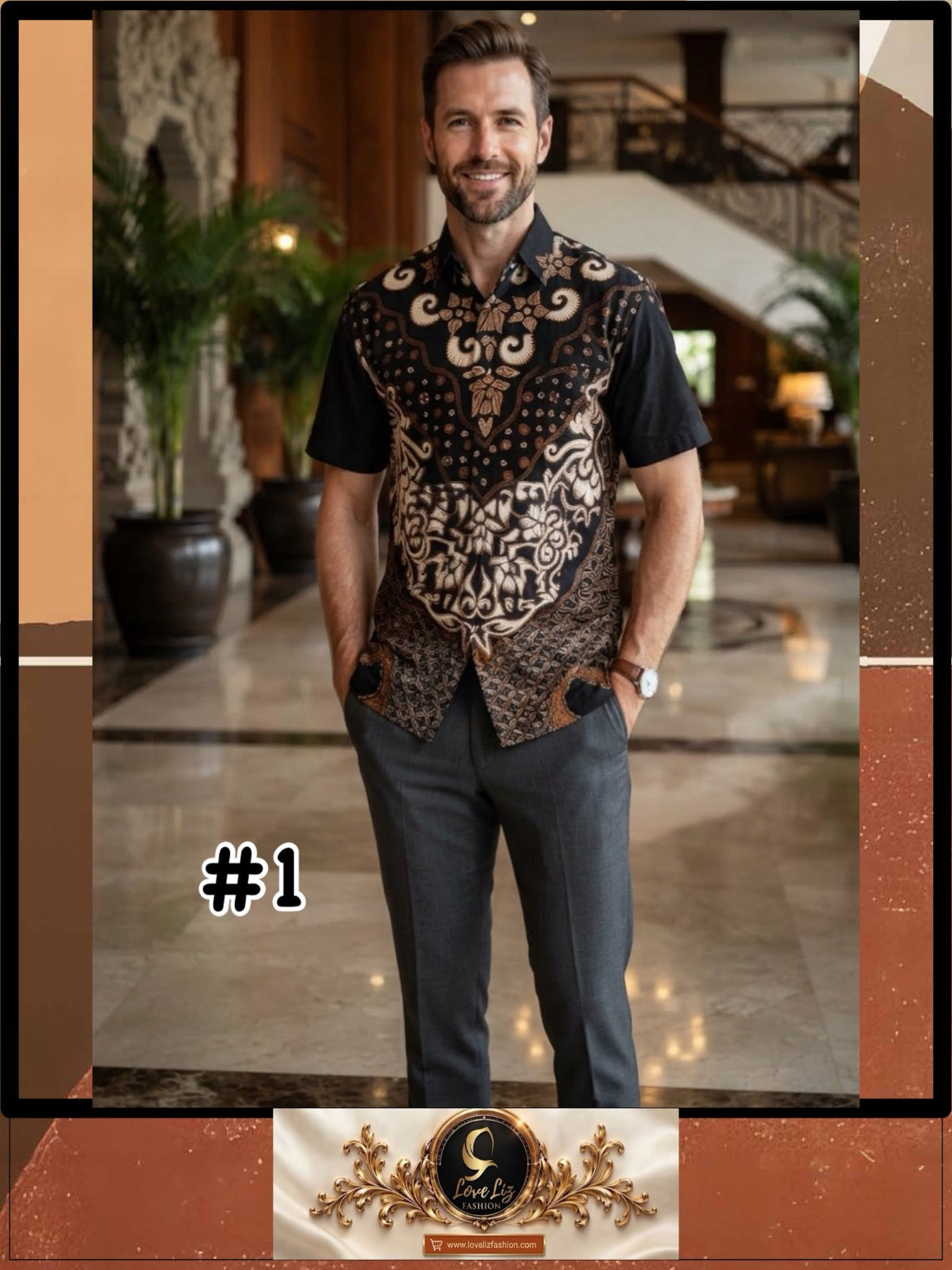 Batik Solo Short Sleeves Shirt- (BASS_0926/003) (#PE)