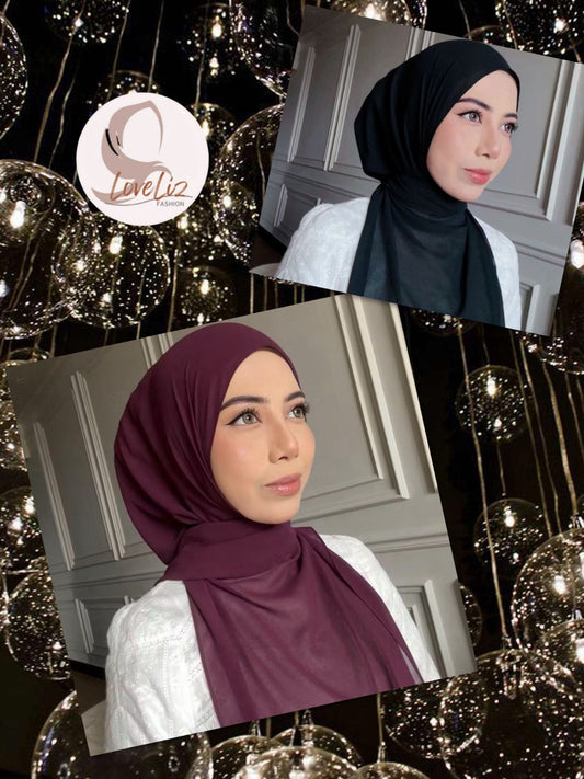 Shawl Hoodie Heavy Chiffon (SHL_0126/001) (#MM)