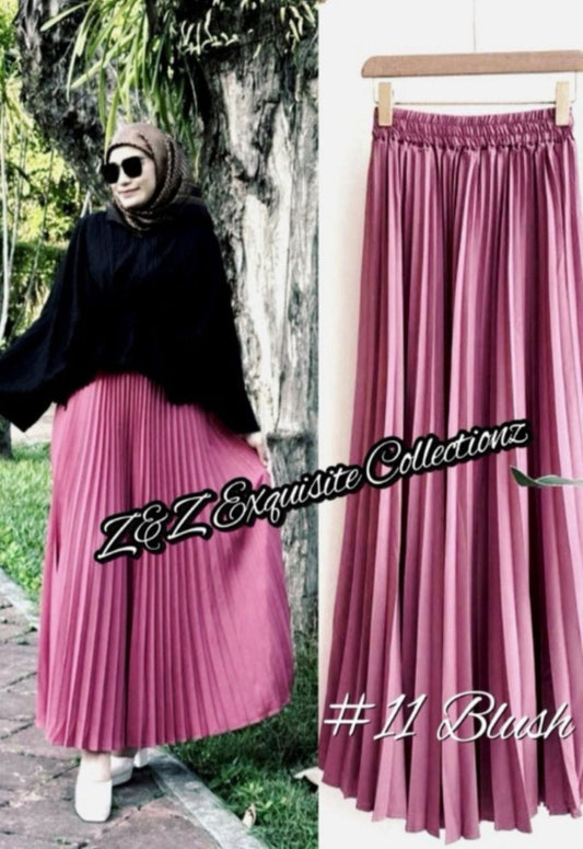 Versatile LovelizFashion: The Blush Pleated Skirt model 11 (#102.KNG) – A Must-Have for Every Modern Muslimah Women