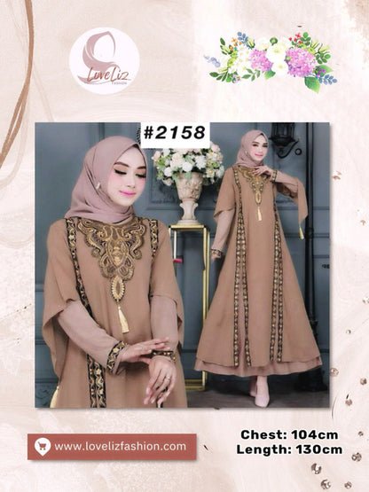 Exclusive Colored Turkish Abaya with Swarovski Embroidery (ABYA_0226/185-205) (SN 1021- 2183)