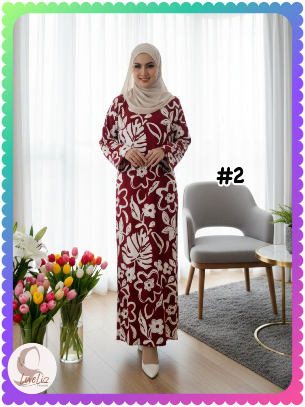 Long Printed Dress (LODR- 1007/3(B)) (#FFKNG)