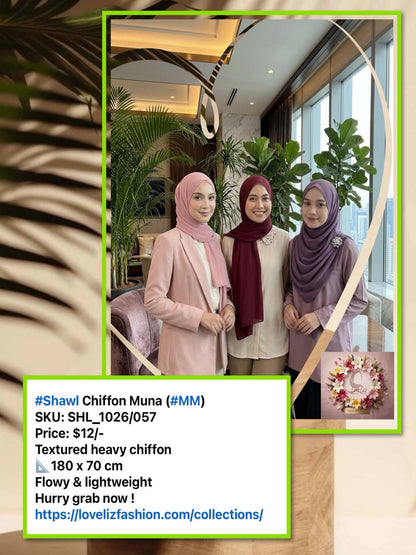 Shawl Chiffon Muna (SWL_1026/057) (#MM)