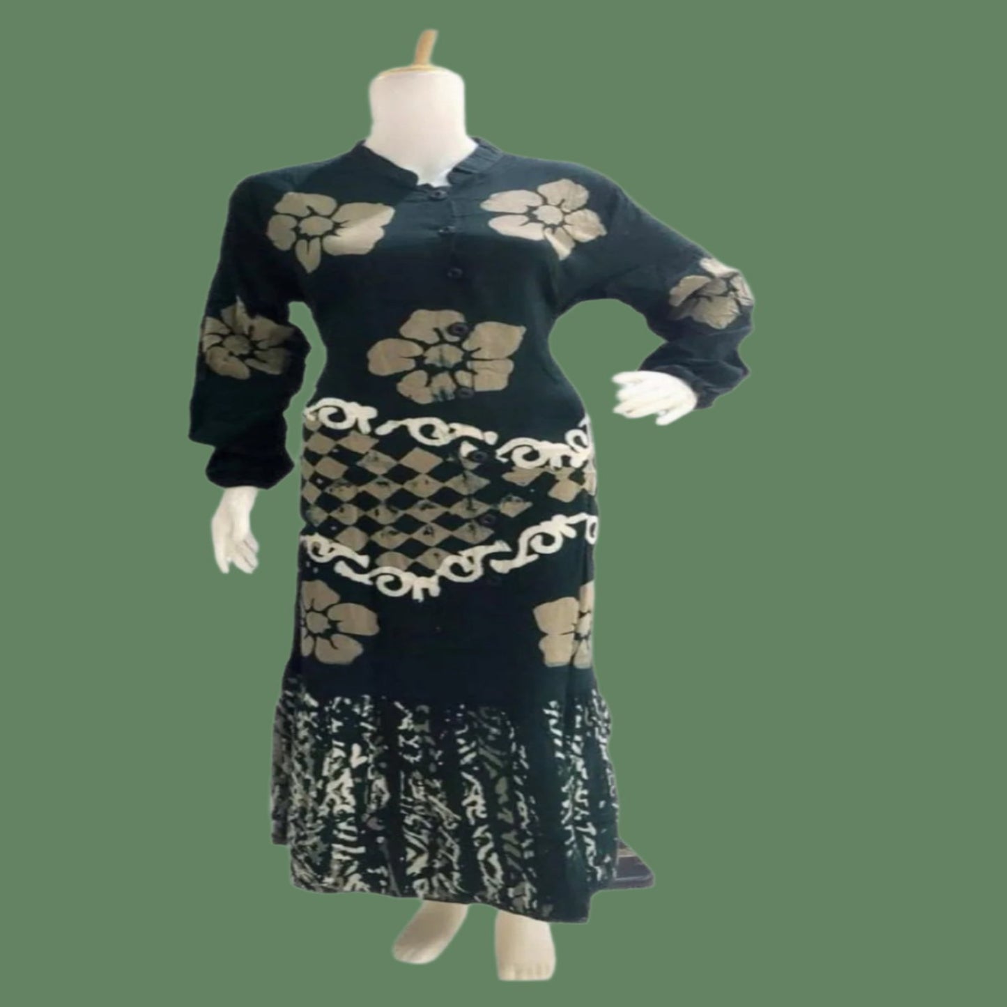 Long Dress Batik Rayon (#ANT) - Traditional Artistry Meets Modern Twist