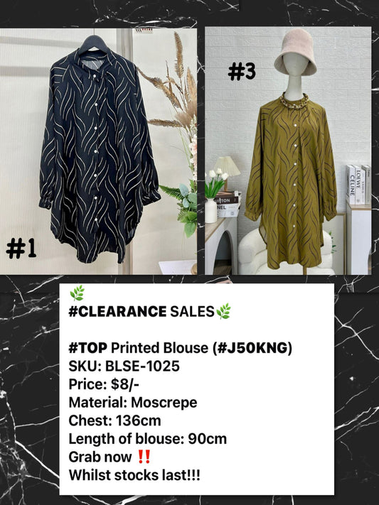 Top Printed Blouse (BLSE- 1025) (#J50KNG)