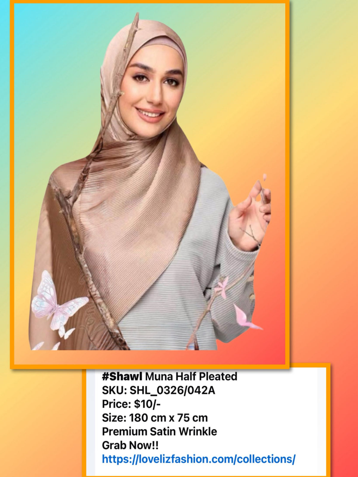 Shawl Muna Half Pleated (SHL_0326/042(A))