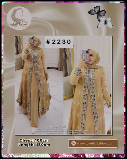 Exclusive Turkish Abaya Special Edition Silk & Chiffon 2-in-1 (ABYA_0226/215) (SN: 2229- 2365)